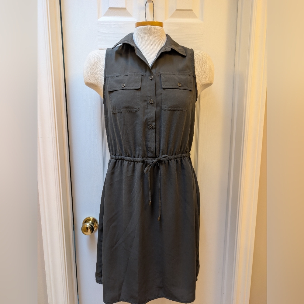 Mario Serrani Charcoal Sleeveless Mini Dress